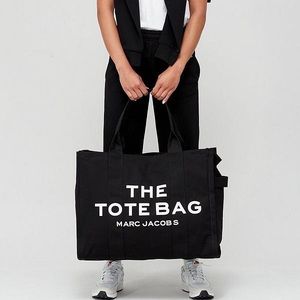 Authentic MARC JACOBS The Extra Large Canvas Tote Bag - Black